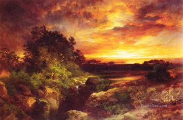 グランドキャニオン近くのアリゾナの夕日の風景 トーマス・モラン Oil Paintings